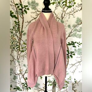 Lululemon Wrap It Up Wool Shawl Cardigan Sweater 6 S M Pink Merino Wool